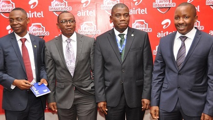 (L-r): Faruna Monday, deputy director (Inspection), Naicom, Maurice Newa, chief commercial officer, Airtel Nigeria, Ganiu Musa, GMD/CEO, Cornerstone Insurance and Kierieni Kirika, regional expansion manager, Africa, MicroEnsure at  the media launch of Airtel Insurance in Lagos on Wednesday.